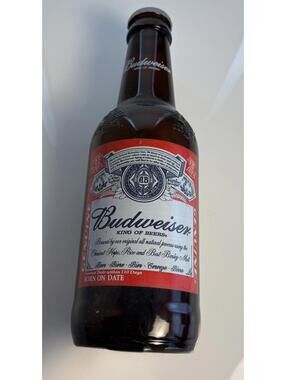 Vintage Large Scale Budweiser Bottle- 15” x 5”